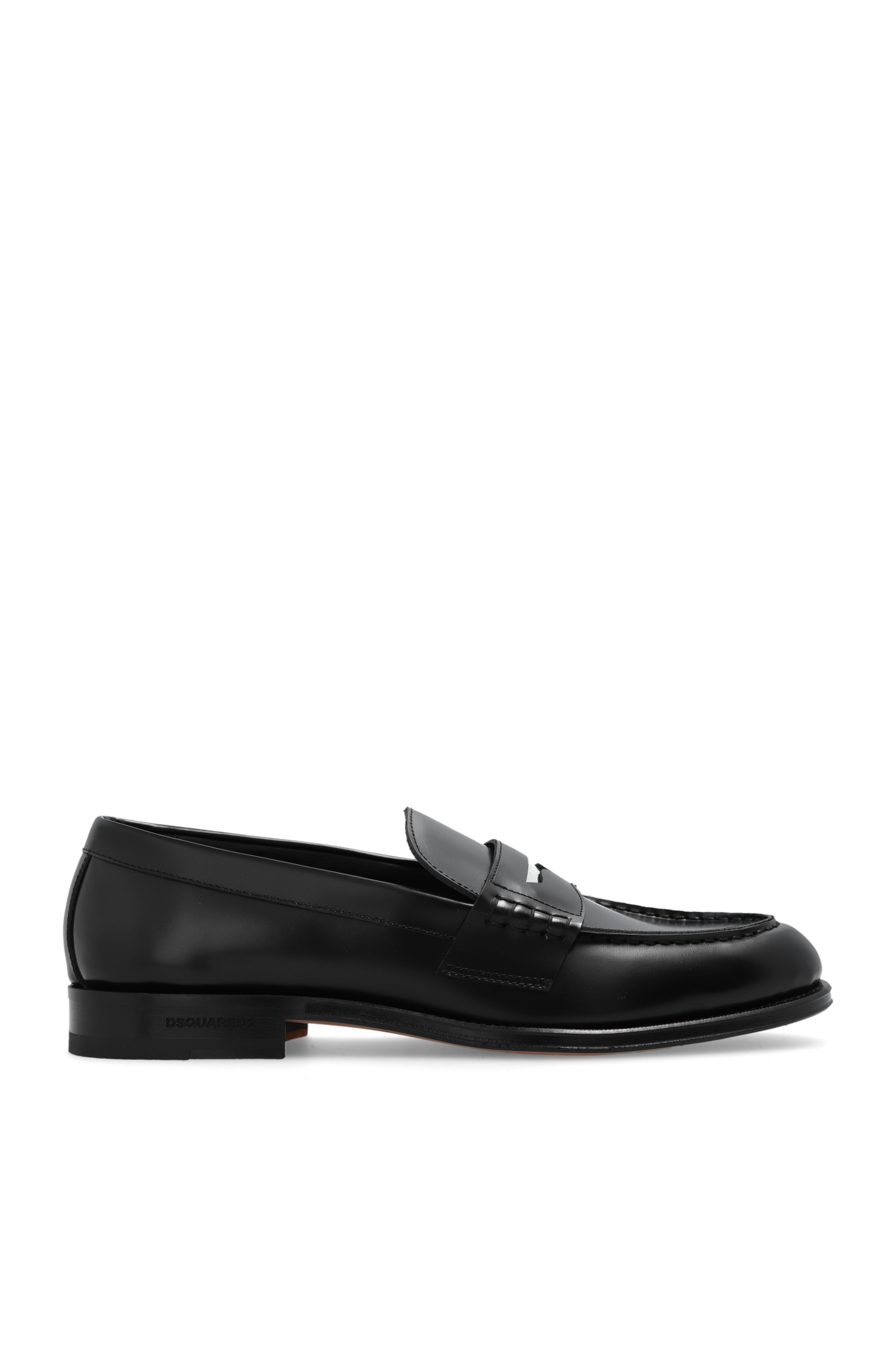 Czarny Skórzane buty typu loafers Dsquared2 Vitkac Polska